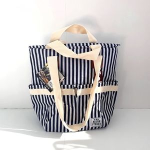 Acorn Street Insulated Wine Cooler Tote with 6 Bottle Capacity Navy Blue Party